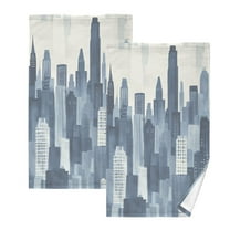 City Set of 2 Pure Cotton Towels, 16'' x 28'', Highly Absorbent and Soft