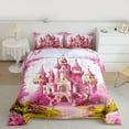 thumbnail image 2 of Homewish Pink Castle Bedding Comforter Set 2pcs for Teens Adults Female,Dreamy Princess Twin Comforter Sets Microfiber,Spring Garden Flowers Breathable Bedding Set,Super Cozy Room Decor,Reversible, 2 of 8
