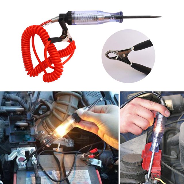 Lápiz de prueba de sonda de probador de circuito de motocicleta de coche transparente de 6-24V CC