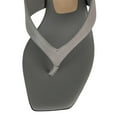 thumbnail image 2 of YDN Women Open Square Toe Flip Flops Low Kitten Heel Slip on Mules Casual Dress Summer Beach Thong Sandals Size 7 Gray, 2 of 4