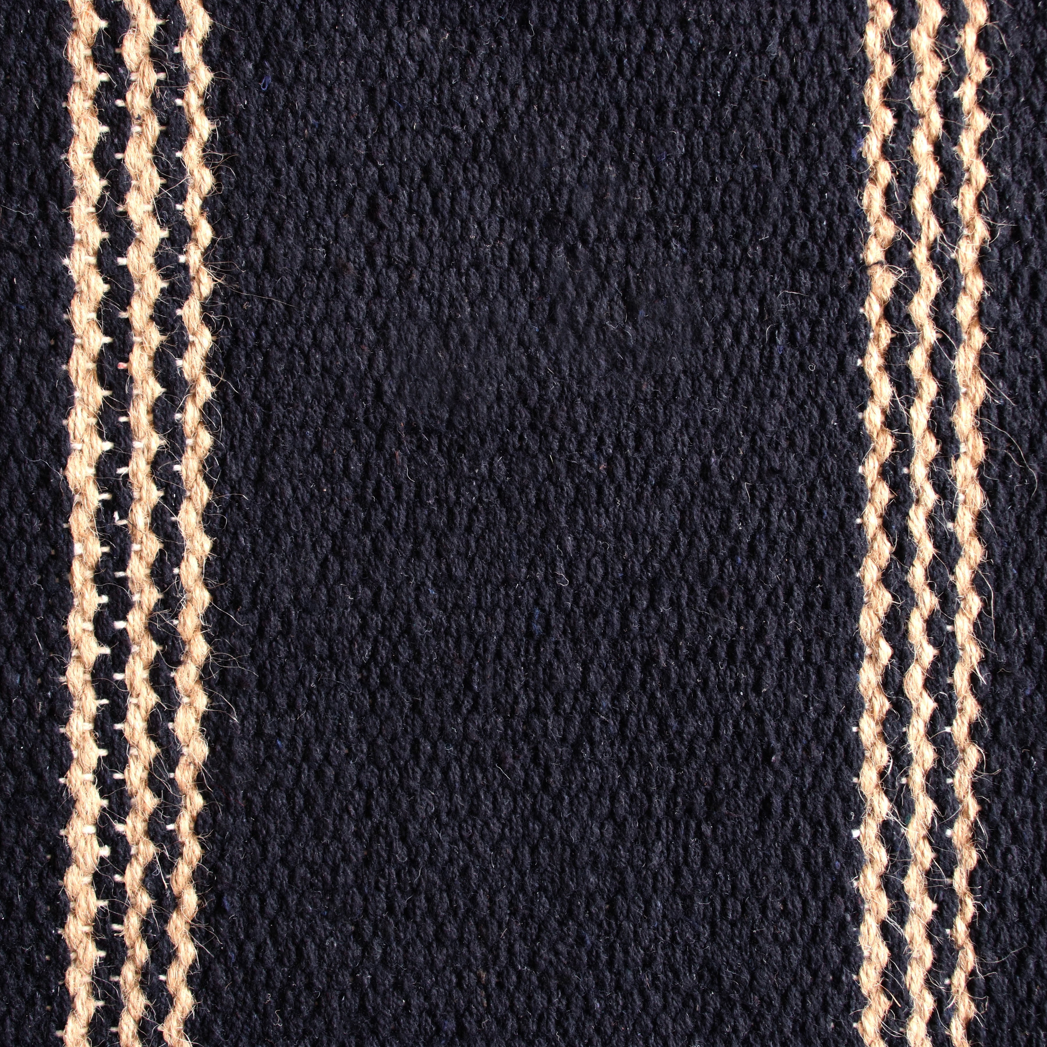 Ox Bay Hadley 7'9" x 9'9" Black/Tan Striped Braided Jute Indoor Area Rug