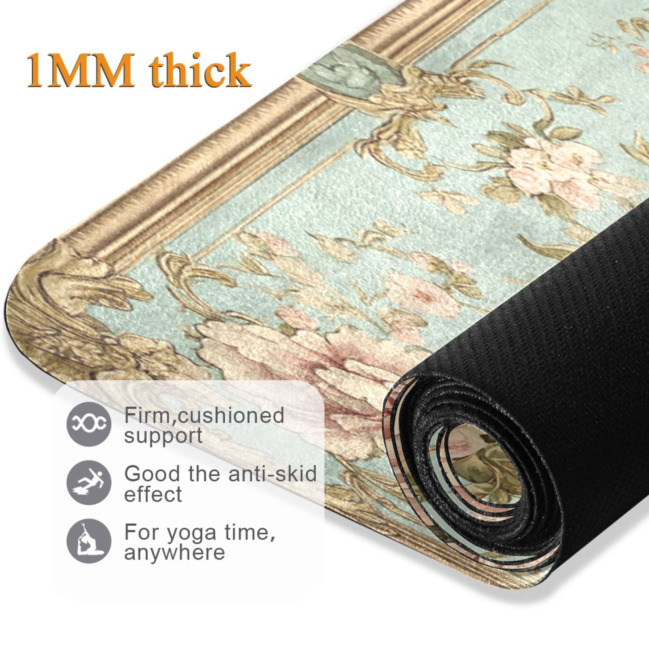 BZSMCE Yoga Mat Women Blossom Design Pattern Fitness Mat
