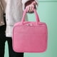 thumbnail image 1 of Bolsa térmica reutilizable para el almuerzo con forro de aluminio | Bonita bolsa de tela para mujer, trabajo, escuela y picnic | Azul marino o gris | Lonchera de gran capacidad, 1 of 8