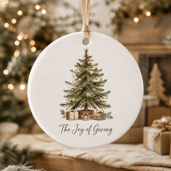 Christmas Ornament Nostalgic Tree and Gifts Hanging Keepsake for Holiday Gifting