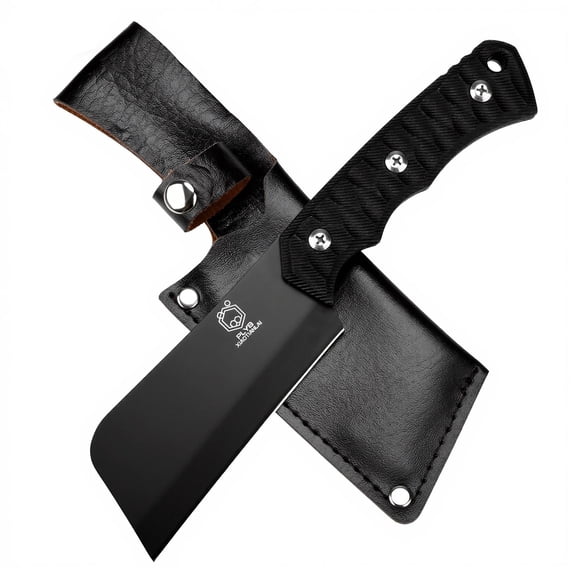 Mini Cute Black Kitchen Steak Knife with Ergonomic Handle, Portable Outdoor Camping Knife with Sheath Cover, Perfect Chritmas & New Year Holiday Gift for Men