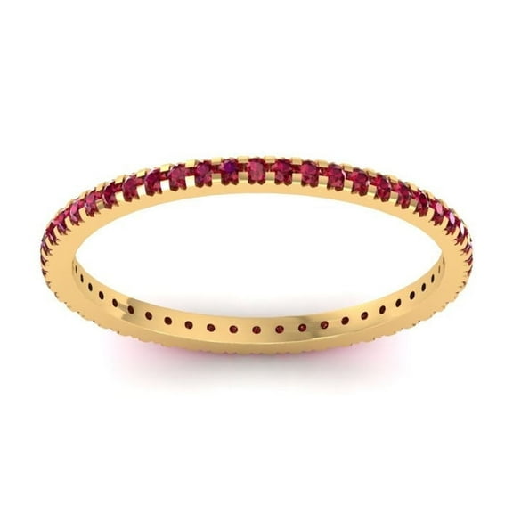 1.0CT Garnet Stackable Ring, 925 Sterling Silver Stacked Rings, Birthstone Eternity Bands for Women