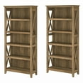 thumbnail image 3 of Bush Furniture Key West Tall 5 Shelf Bookcase, Set of 2, Reclaimed Pine, 3 of 6