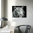thumbnail image 4 of COMIO  Tiger Pictures Wall Decor Black and White Animals Canvas Wall Art Prints Wildlife with Green Eyes Painting Home Decoration Framed Ready to Hang, 4 of 5