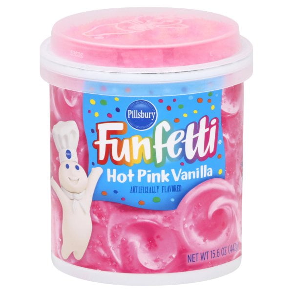 Pillsbury Funfetti Hot Pink Vanilla Frosting, 15.6 Oz Tub