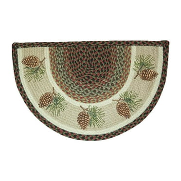 Home Indoor Decorative Jute SCP-81 Pinecone Printed Slice Rug - 18"x29"