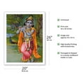 thumbnail image 2 of Lord Krishna - Hindu Deity - India - Vintage Religious Art - Fine Art Matte Paper Print (Unframed) 20x26in, 2 of 4