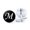 M, variant on Mightlink 1 Pair Men Cufflinks Letter Pattern Electroplating Smooth Surface Exquisite Craftsmanship Fashion Item Decorate Alloy Men Fashion A-Z Single Alphabet Cufflinks Custom Accessory