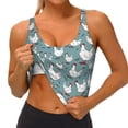 thumbnail image 4 of Haiem Funny Chicken Pattern Womens Sports Bra - U Neck Padded Low Impact Yoga Bra Workout Crop Top Gym Moisture-Wicking Workout Vest -Small, 4 of 9