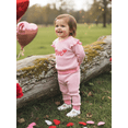 thumbnail image 5 of BemeyourBBs Toddler Baby Girl Valentines Day Outfits Cute Girls Fall Winter Spring Clothes Sweatsuit Love Letters Embroidery Ruffle Long Sleeve Sweatshirt with Pants Set, 5 of 9