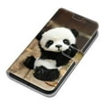 thumbnail image 5 of SaniMore Wallet Case for iPhone 14 Plus 6.7" 2022, PU Leather Color Painting Kickstand Wrist Strip Magnetic Clasp Cash Pocket Card Holders Shockproof Full Protective Case for iPhone 14 Plus, Panda, 5 of 9