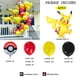 thumbnail image 3 of 1 juego de globos de aluminio con temática de Pikachu grande de dibujos animados de Pokémon, juego de decoración para fiestas de cumpleaños y baby shower para niños, 3 of 4