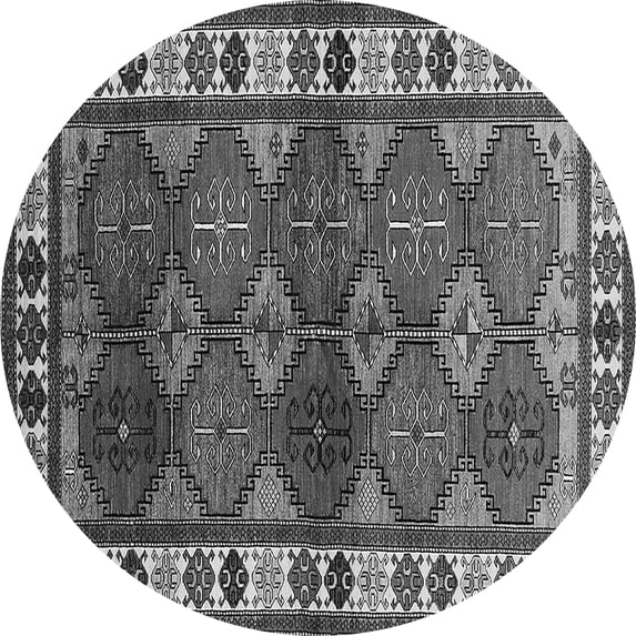 Ahgly Company Indoor Round Oriental Gray Industrial Area Rugs, 4' Round