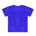 thumbnail image 5 of Toddler Tshirt Toddler Girls Boys Casual Sequin Glitter Party Carnival Gown Short Sleeves Vest Top Comfort Colors Tshirt(Color:Blue,Size:6-7 Years), 5 of 5