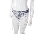 thumbnail image 6 of LMLYSoH Women's Swimwear Triangle Wrap, Fishnet Solid Color Shells Swimsuit Skirt Bikini Cover-Up Shawl, Summer Beach Cover Up, 6 of 9
