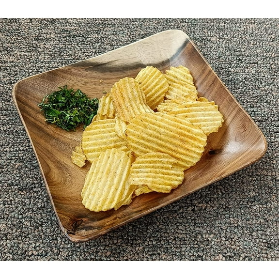 India Meets India Acacia Wood Serving Tray [Brown] Wooden Serving Tray for Snacks/Dry Fruits/Candy/Hot & Cold Beverages Serveware Tray, Acacia Wooden Tray, 6 x 6 x 1 INCHES