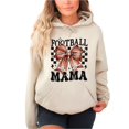 thumbnail image 2 of Football Mama Hoodie for Women Cute Coquette Bow Game Day Football Mom Pullover Sweatshirt, Sand Hoodie, L, 2 of 8