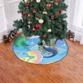 thumbnail image 2 of FMSHPON Mermaid Coconut Tree Xmas Christmas Tree Skirt Stand Mat for Holiday Party Decoration Indoor Outdoor 48 inches, 2 of 3