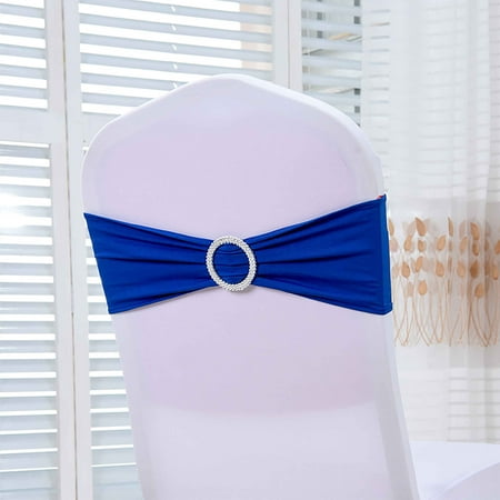 

Chair Sashes For Folding Chairs Bulk Stretch Chair Sashes Bows No-tie Chair Decorations Decorative Chair Sashes For Wedding Banquet Business Activity-Royal Blue-13x36cm50pcs
