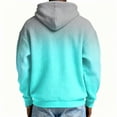 thumbnail image 3 of Mens Quarter Zip Gradient Sweatshirt Holiday Vacation Waffle Long Sleeve Men Plus Size Zip Hoodie Gray M, 3 of 3