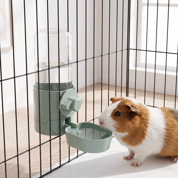 No-Drip Dog Water Dispenser Bottle – Adjustable 360° Cage Hanging Pet Waterer with Stainless Steel Ball Valve, Automatic Replenishing Siphon Design for Kennel, Crate, Travel