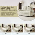thumbnail image 5 of 3-in-1 Convertible Sofa Bed, 54" Loveseat Sleeper with Cup Holders & Phone Holder and Charging Station, Pull Out Couch with Adjustable Backrest & Pockets for Living Room Apartment, Beige, 5 of 8