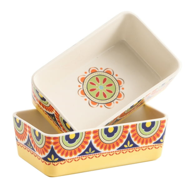 Bico Tunisian Stoneware Small Baking Dish Set, Set of 2, Lasagna Pan