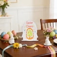 thumbnail image 2 of AURIGATE Easter Wooden Tabletop Sign, Easter Cheers Decor with Bunny & Castle Design, Spring Home Centerpiece, Easter Party Supplies, 5.51×6.77in, 2 of 6