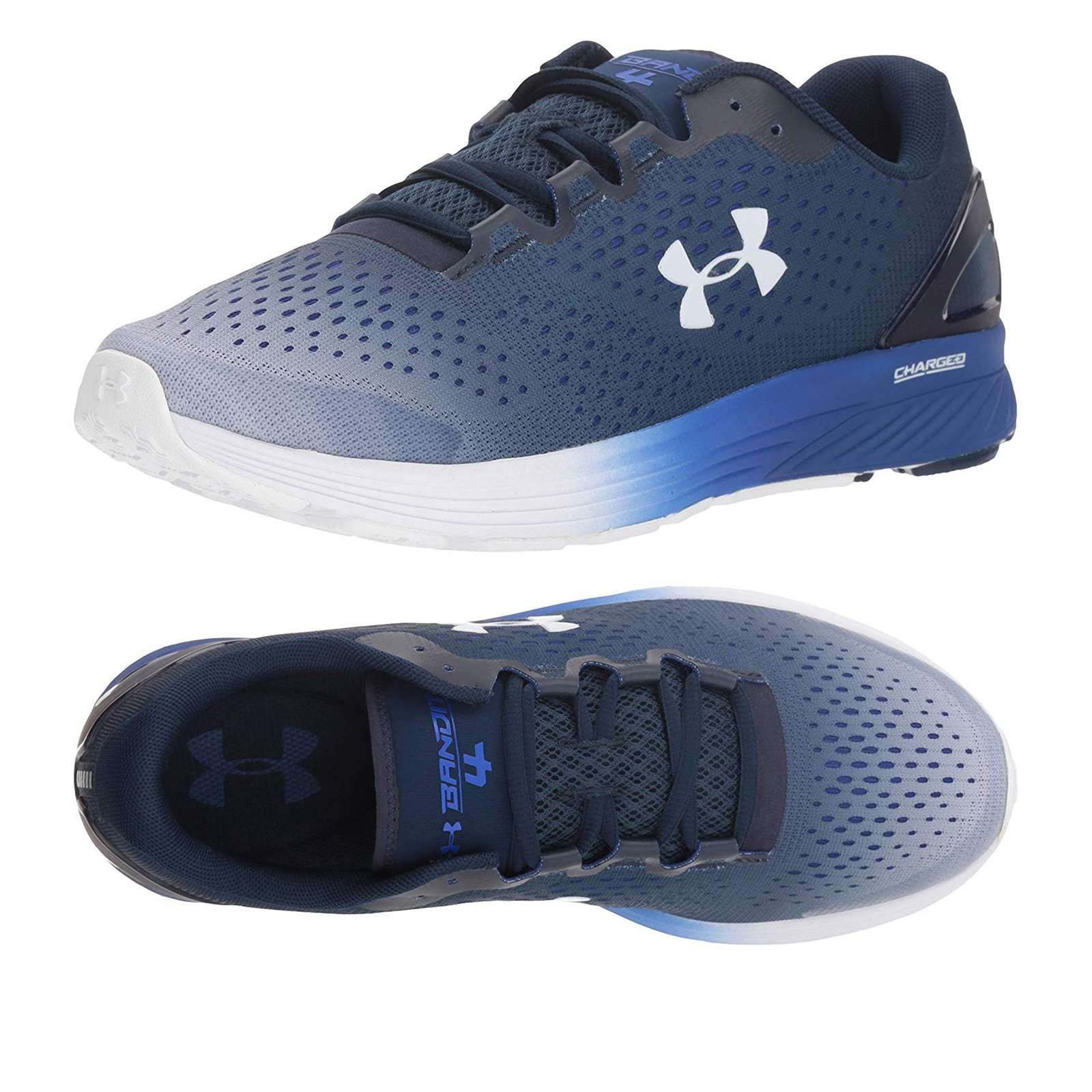 Under Armour Charged Bandit 4 Mens Running Shoes Navy Stylish Cushioned Run Shoe 