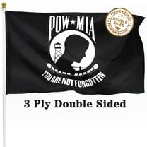 Pow Mia Flag 3x5 ft Double Sided, Heavy Duty 3 Ply Durable Polyester, You are Not Forgotten Prisoner of War Flag with Brass Grommets