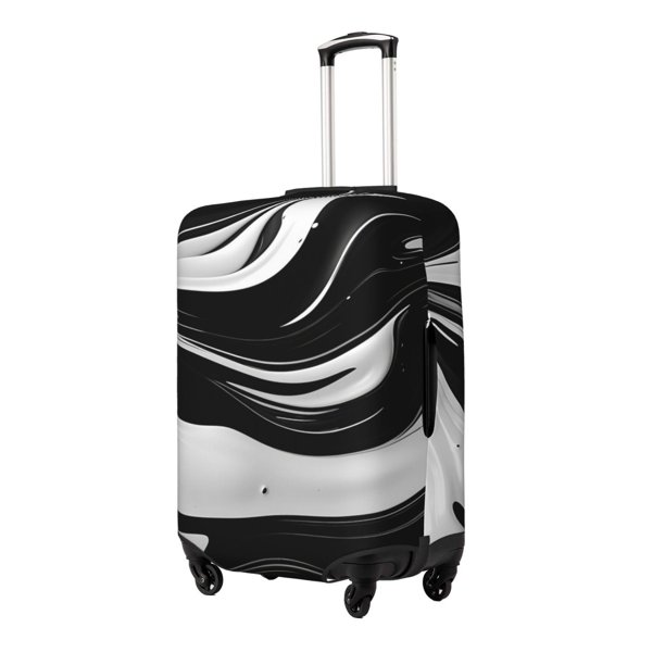 Balery Abstract Black White Swirls Funda de equipaje, fundas para maletas, elástica, lavable, protector de maletas, compatible con maletas de 18 a 32 pulgadas-X-Large