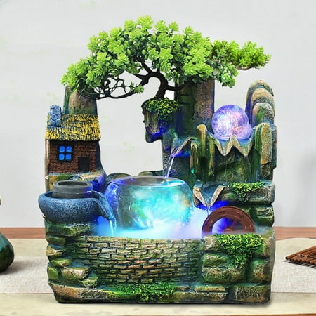 

Rockery Fountain Waterfall Feng Shui Desktop Water Sound Atomizing Humidifier