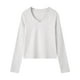 thumbnail image 5 of Blusa de manga larga,Blusa informal de cuello en V para mujer, manga larga, corte holgado, mezcla de poliéster y elastano, ideal para el hogar o la oficina, sopatenor, 5 of 7