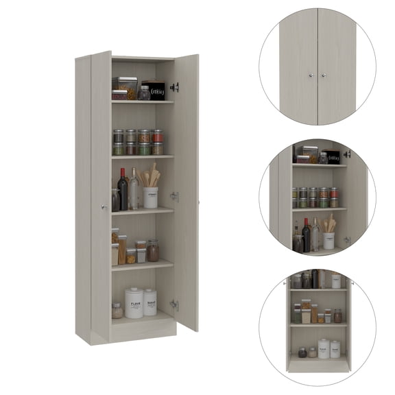 Nmkwnr 2 Door Pantry Cabinet for Home, Living Room, Kitchen, White