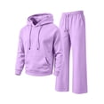 thumbnail image 6 of Gamivast Mens 2 Piece Tracksuits Long Sleeve Pullover Hoodie and Sweatpants Sweatsuit Set Casual Activewear Jogger Outfit for Fall Purple L, 6 of 7