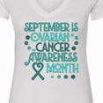 thumbnail image 4 of Inktastic September is Ovarian Cancer Awareness Month Women's V-Neck T-Shirt, 4 of 5