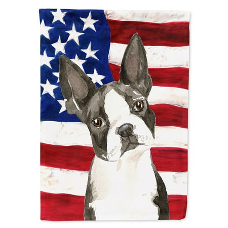 - Patriotic USA Boston Terrier Flag Canvas House Size