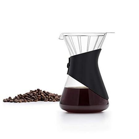 

SAKI Pour Over Coffee Maker - Brew Dripper with Rubber Handle - Portable Hand Drip Brewer - (24 Ounce/700 ml)