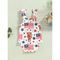 thumbnail image 4 of Bagilaanoe 0-18M Infant Baby Girl 4th of July Clothes Independence Day Outfits Flag Print Romper Sleeveless Playsuit Summer Clothing, 4 of 8