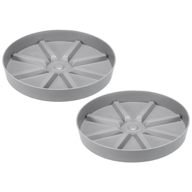 Bandejas de plantas Uxcell, 2 piezas, bandejas de goteo redondas de plástico duradero para macetas, gris de 9 pulgadas