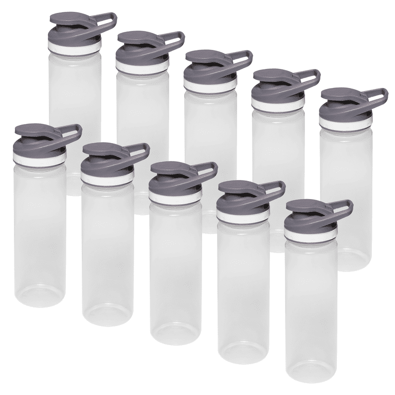 Water Bottle with Push Cap 20 oz. Set of 6, Bulk Pack - Reusable, Leak  Proof, Perfect for Gym, Hiking, Camping, Outdoor Sports - Black 