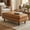 Burnt Sienna, variant on Morrison 49 inch Wide Mid-Century Modern Table Ottoman in Mist Grey Woven-Blend Fabric
