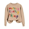 thumbnail image 5 of XIAOCHA Christmas Crew Neck Sweatshirt for Women Loose Colorful Letter Pullover Tops Casual Holiday Parties Sweatshirts, 5 of 6