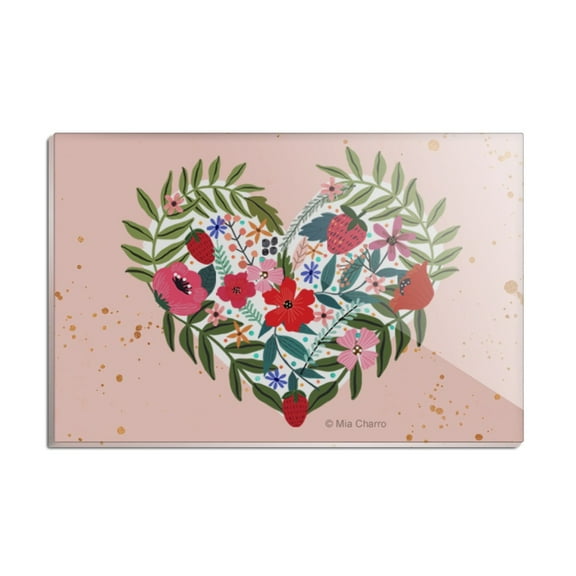 Flower Heart Love Valentines Day Rectangle Acrylic Fridge Refrigerator Magnet