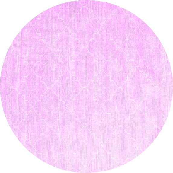 Ahgly Company Indoor Round Abstract Pink Contemporary Area Rugs, 7' Round