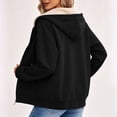 thumbnail image 4 of Lutiedan Womens Sherpa Fleece Jacket Zip up Thick Warm Hooded Jacket Long Sleeve Casual Fall Winter Coat with Pockets S-3XL, 4 of 6